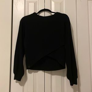 Lululemon Black Criss Cross Cropped Sweater size 8